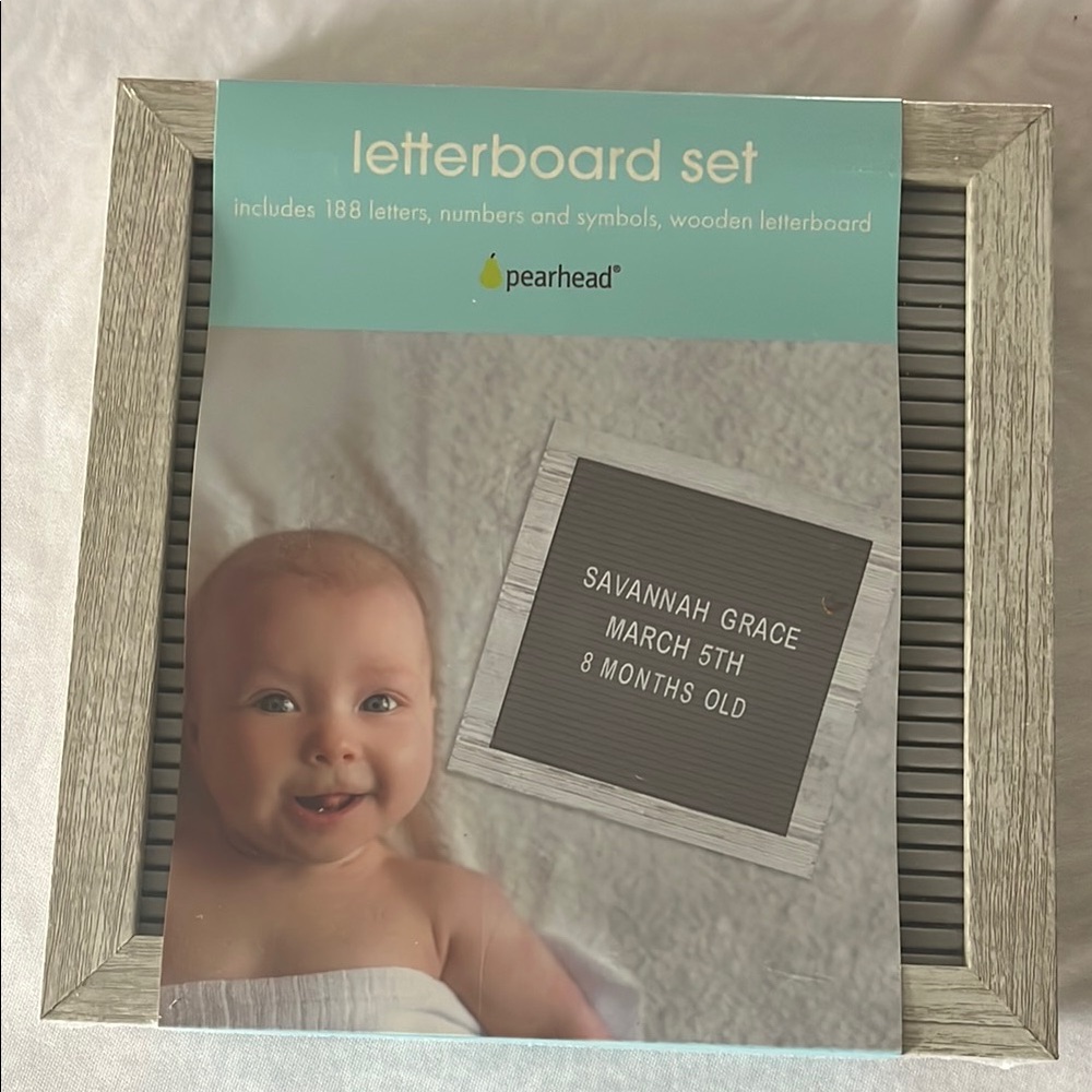 Pearhead Letterboard Set with Gray Frame